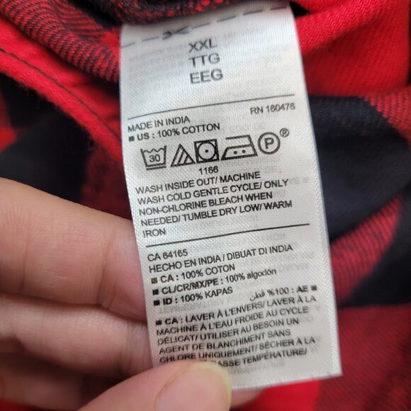 Old Navy Women's Plus Red Buffalo Plaid Checkered Flannel Black Pajama Pants XXL - Picture 7 of 7